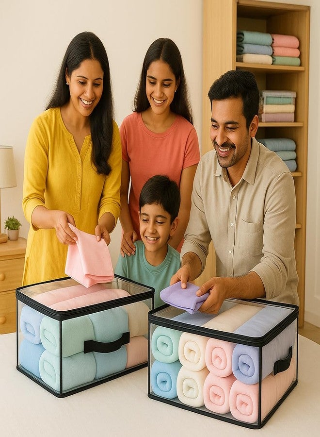 VYNTRIX Transparent Plastic Clothes Storage Bag (Pack of 4) | Clothes Organiser for Wardrobe | Saree Covers with zip |Saree Organizer for Wardrobe | Saree Bags Storage | Saree Covers for Storage - Image 3
